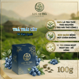 lục vị trà – trà trái cây vị việt quất chính gốc, hút chân không cao cấp (hộp 100g)